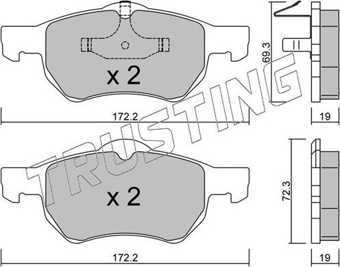 Тормозные колодки Trusting передние для Chrysler Voyager IV 2000-2008. Артикул 539.0