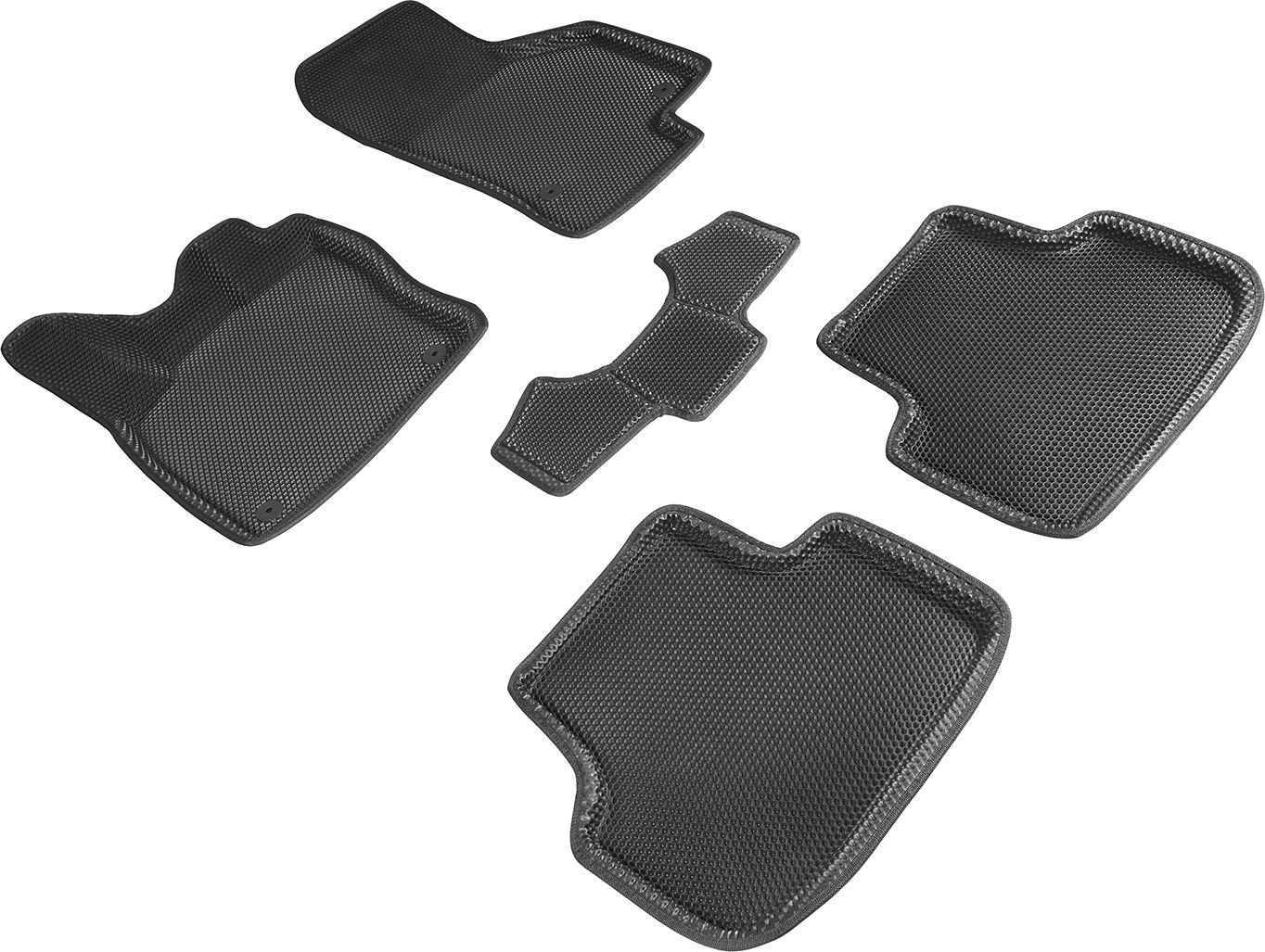 Коврики Seintex 3D EVA соты для салона Skoda Octavia A7 2013-2020 ЧЕРНЫЕ. Артикул 95173