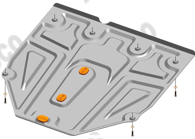 Защита алюминиевая Alfeco для картера и КПП Fiat Sedici 2005-2014. Артикул ALF.23.06 AL4
