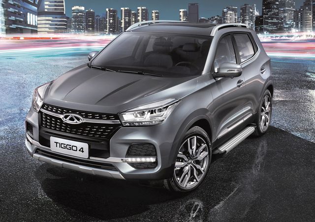 Пороги алюминиевые Rival Silver для Chery Tiggo 4 I рестайлинг 2019-2026. Артикул F173AL.0905.1
