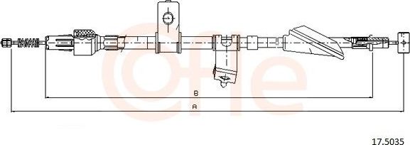 Трос ручника (тросик ручного тормоза) Cofle. Артикул 92.17.5035