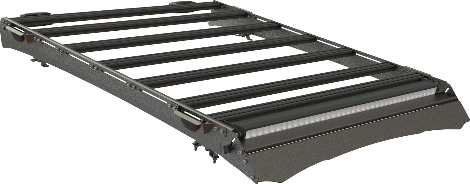 Экспедиционный багажник STC для Isuzu D-Max III 2020-2026 шторка, дальний, рабочий и задний свет. Артикул STC-ID-MAX/20-TR1-L1L2L3