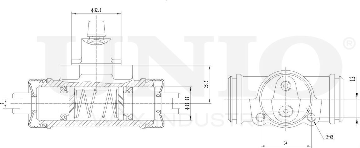 Цилиндр тормозной рабочий (Unio). Артикул BRC-20568