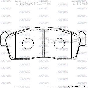 Тормозные колодки Advics передние для Mitsubishi i 2009-2013. Артикул SN589