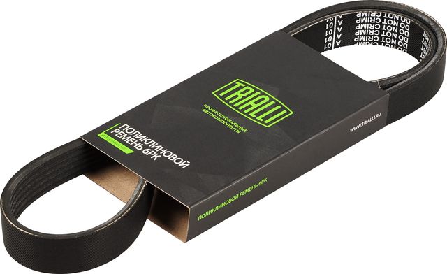 Приводной ремень поликлиновой Trialli (EPDM (Этилен-пропиленовый каучук)) для Peugeot 207 I 2006-2015. Артикул 6PK1090E