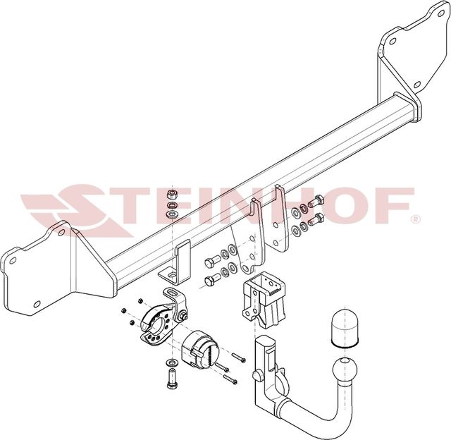 Фаркоп Steinhof для Mini Countryman 4WD R60 рестайлинг 2014-2016 Вертикально-съемный. Артикул M-287