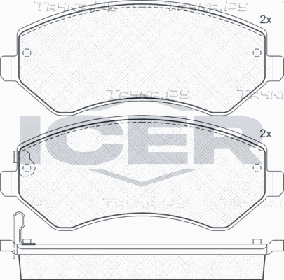 Тормозные колодки Icer передние для Chrysler Voyager IV 2000-2008. Артикул 181512