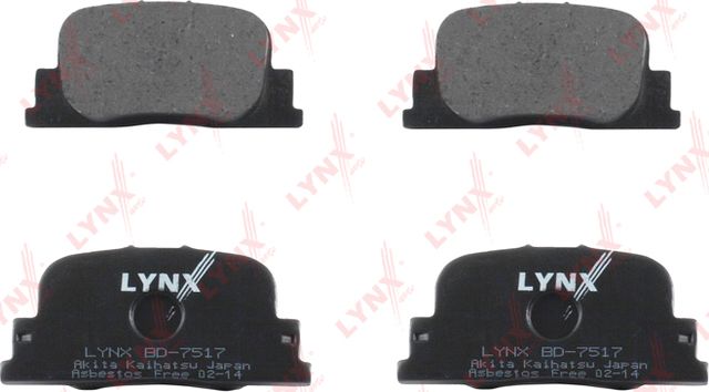 Тормозные колодки LYNXauto задние для Lexus ES III 1996-2001. Артикул BD-7517