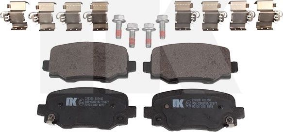 Тормозные колодки NK задние для Jeep Compass II 2020-2026. Артикул 229336