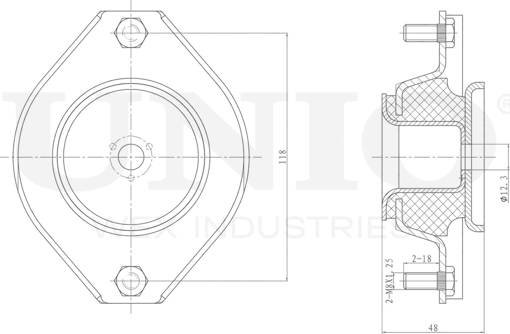 Опора амортизационной стойки (Unio). Артикул RMP-13105
