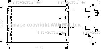 Радиатор охлаждения двигателя AVA. Артикул CRA2076