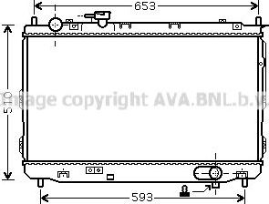Радиатор охлаждения двигателя AVA для Kia Carens I (RS) 2002-2006. Артикул KAA2084