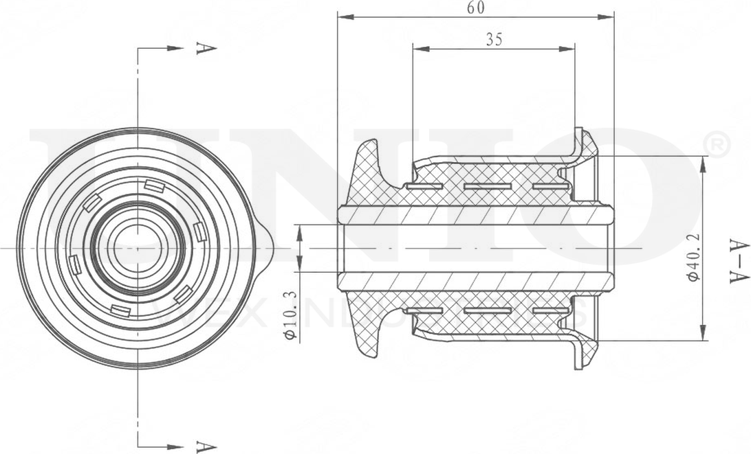 Сайлентблок рычага подвески (Unio). Артикул RMP-20602