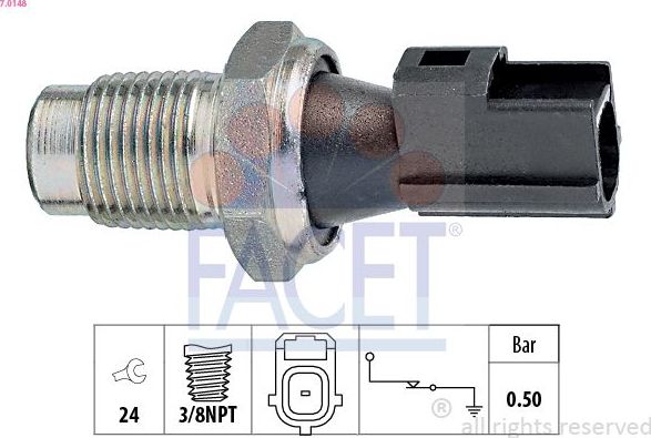 Датчик давления масла Facet Made in Italy - OE Equivalent для Mazda MPV II (LW) 2002-2006. Артикул 7.0148