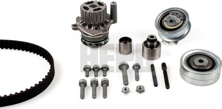 Помпа (водяной насос) с комплектом ремня ГРМ Hepu для Volkswagen Multivan T5 2009-2012. Артикул PK06551