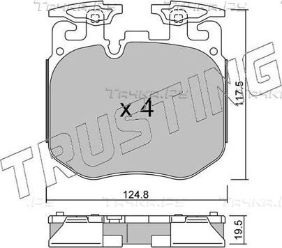 Тормозные колодки Trusting передние для BMW 8 II (G14/G15/G16) 2018-2026. Артикул 1147.0