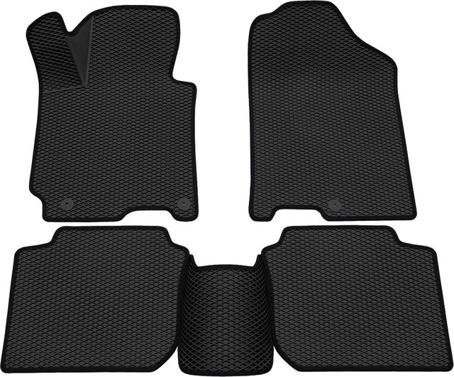 Коврики Rezkon 3D EVA ромб резиновые для салона Hyundai Elantra V 2011-2016 Черный кант. Артикул 9220015201