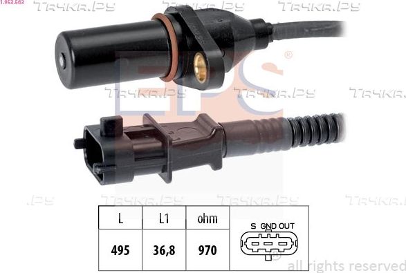 Датчик положения коленвала EPS Made in Italy - OE Equivalent для Hyundai Sonata V (NF) 2006-2010. Артикул 1.953.563