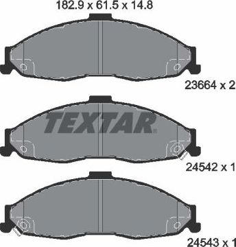 Тормозные колодки Textar Q+ передние для Chevrolet Camaro IV 1998-2002. Артикул 2366401