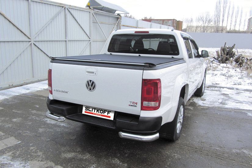 Защита Slitkoff задняя уголки d76 для Volkswagen Amarok I рестайлинг 2016-2026. Артикул VWAM16-007