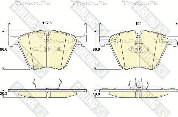 Тормозные колодки Girling передние для BMW X5 III (F15) 2013-2018. Артикул 6119642