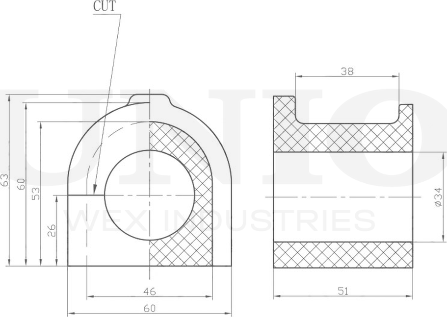 Втулка стабилизатора (Unio). Артикул RMP-10260