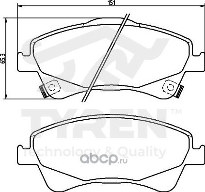 Дисковые тормозные колодки (Tyren). Артикул TYR1219041