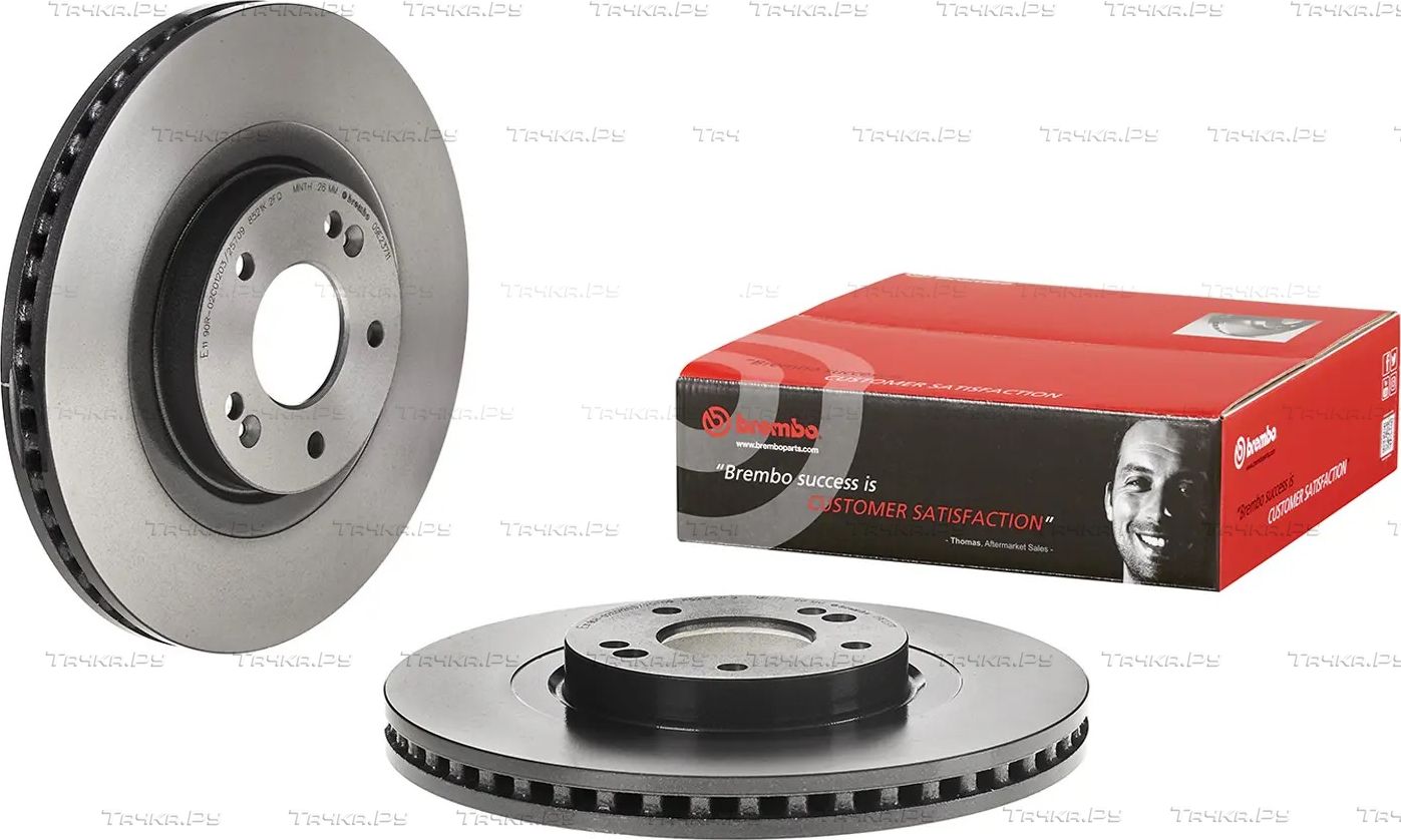 Тормозной диск Brembo PRIME LINE - UV Coated передний для Kia Sorento III Prime 2015-2026. Артикул 09.E237.11
