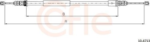 Трос ручника (тросик ручного тормоза) Cofle задний правый/левый для Citroen Saxo 1996-2004. Артикул 10.4713