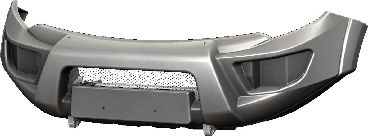 Бампер силовой АВС-Дизайн передний для Fiat Fullback 2016-2026 (кроме компл-и INVITE). БАЗОВЫЙ, без оптики, под покраску. Артикул ABC.MCCL200.FB.21P