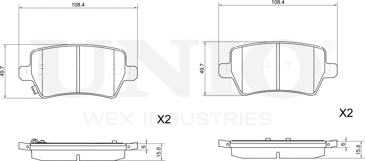 Колодки тормозные дисковые, комплект (Unio). Артикул BRP-20102