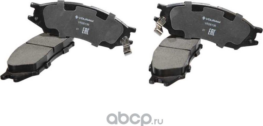 КОЛОДКИ ПЕРЕДНИЕ ДЛЯ А/М NISSAN ALMERA B10 (06-) ДИСКОВЫЙ ТОРМОЗ К-Т 4 ШТ (VO (Volram). Артикул VR26136