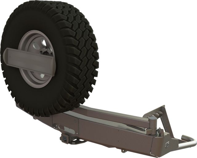 Бампер силовой STC задний для Mitsubishi L200 V 2015-2018 с квадратом под фаркоп, площадкой под лебедку, кронштейном крепления запасного колеса по центру и кронштейном крепления гос номера. Артикул STC-ML200/15-BR-W-C1