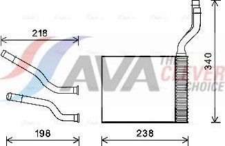 Радиатор отопителя (печки) AVA. Артикул FD6465