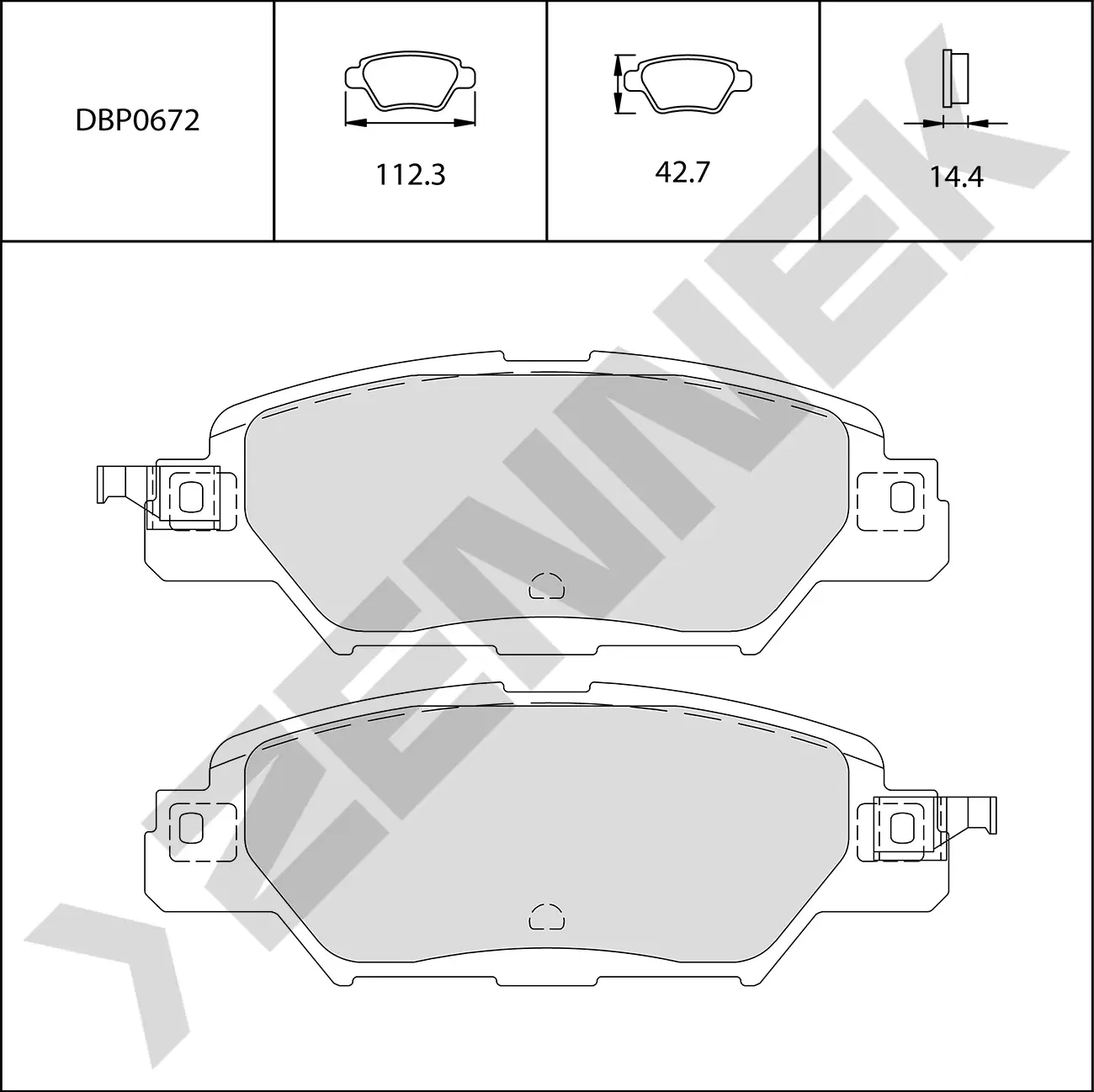 Колодки тормозные задние MAZDA CX-5 12-16 (Zennek). Артикул DBP0672