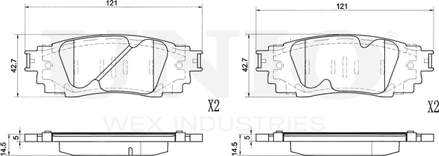 Колодки тормозные дисковые, комплект (Unio). Артикул BRP-20233