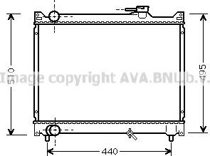 Радиатор охлаждения двигателя AVA. Артикул SZ2046