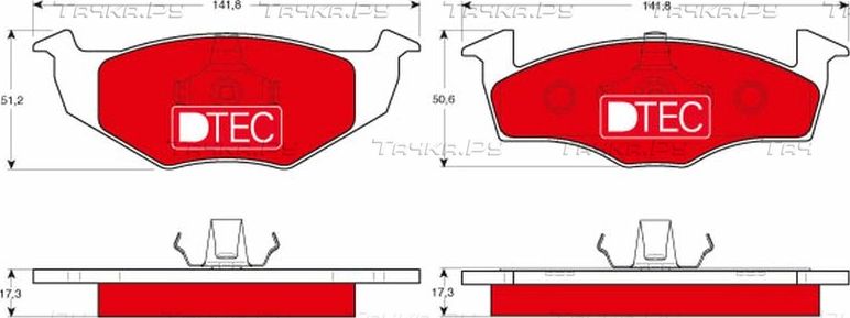 Тормозные колодки TRW DTEC COTEC для Skoda Fabia II 2006-2014. Артикул GDB1274DTE