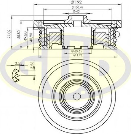 Шкив коленвала G.U.D.. Артикул GCP703002