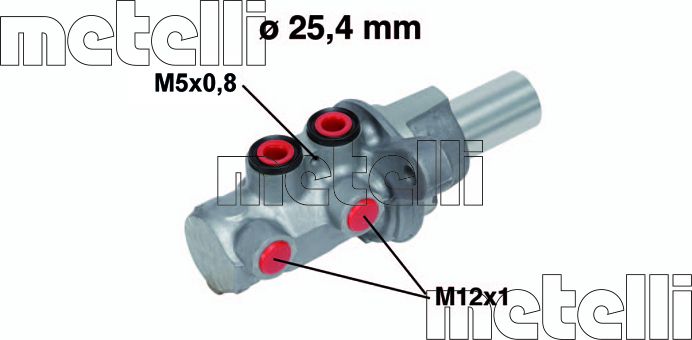 Тормозной цилиндр главный Metelli (алюминий). Артикул 05-0754