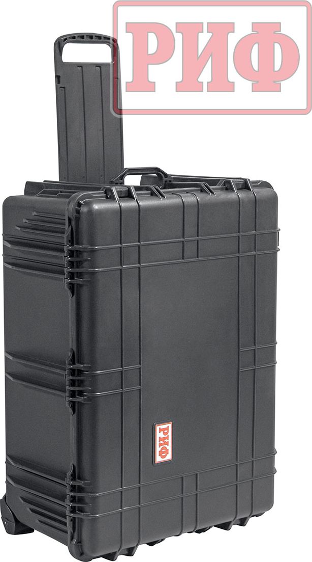 Кейс пластиковый защитный ударопрочный РИФ 790х595х365 мм на колесах с телескопической ручкой. Артикул WRT-57