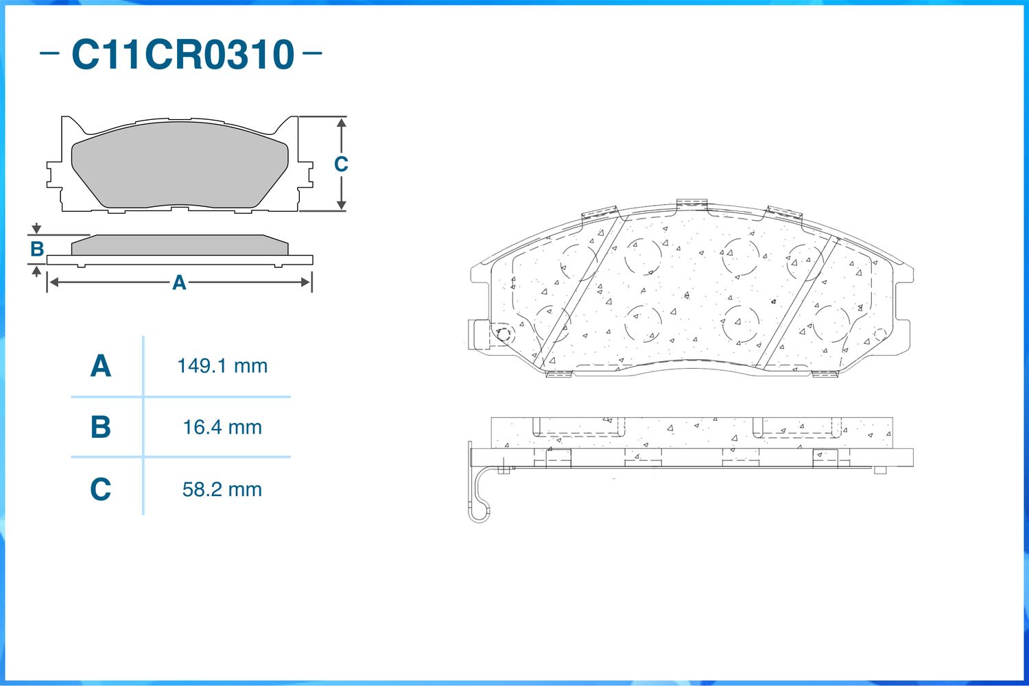 Колодки тормозные передние (Cworks). Артикул C11CR0310