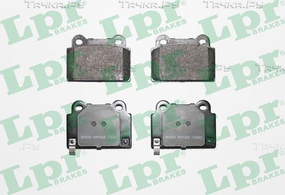 Тормозные колодки LPR задние для Mitsubishi Lancer X 2008-2015. Артикул 05P1565