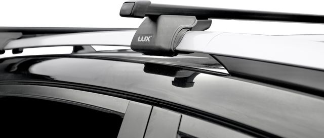 Багажник на рейлинги LUX Классик для Geely Emgrand X7 2013-2022 (Прямоугольные дуги). Артикул 842563