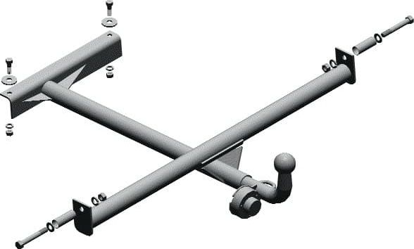 Фаркоп Трейлер для ВАЗ 2115 1997-2012 разборной c металлическими кронштейнами крепления бампера. Артикул 2115.P