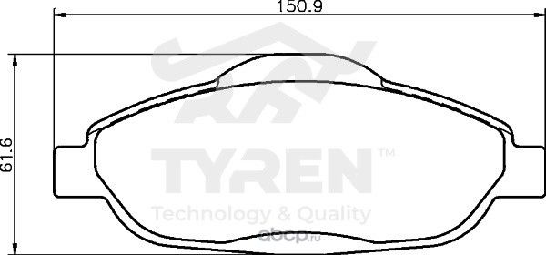 Колодки тормозные (Tyren). Артикул TYR1217481