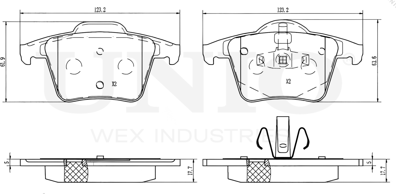 Колодки тормозные диск. задние Volvo XC90 02- (Unio). Артикул BRP-20068