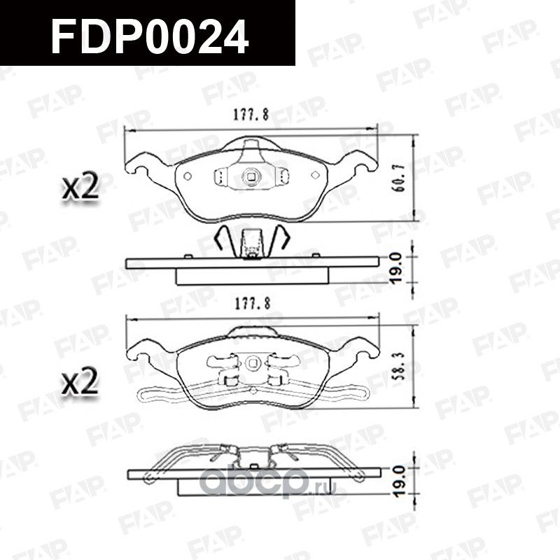 Колодки тормозные передние (FAP). Артикул FDP0024