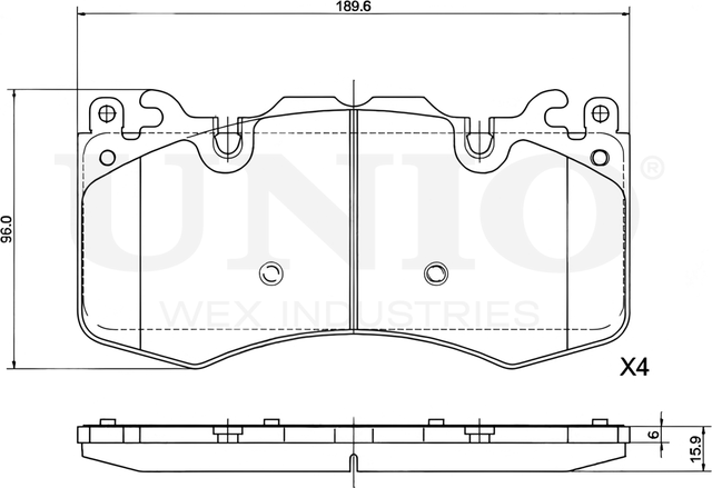 Колодки тормозные дисковые, комплект (Unio). Артикул BRP-20370
