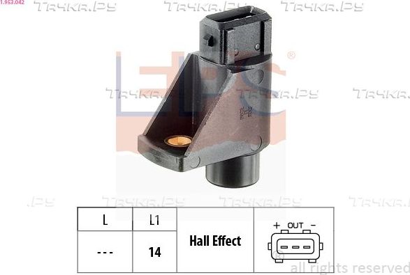 Датчик положения распредвала EPS Made in Italy - OE Equivalent. Артикул 1.953.042